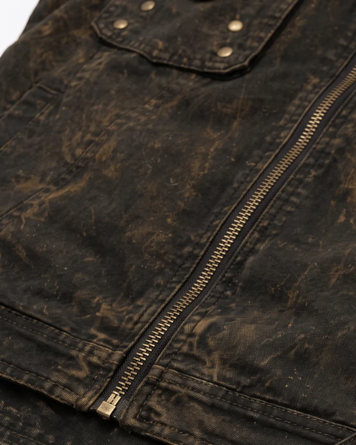 KIIKIO Retro-Style Distressed Metal-Rivet Versatile Vest
