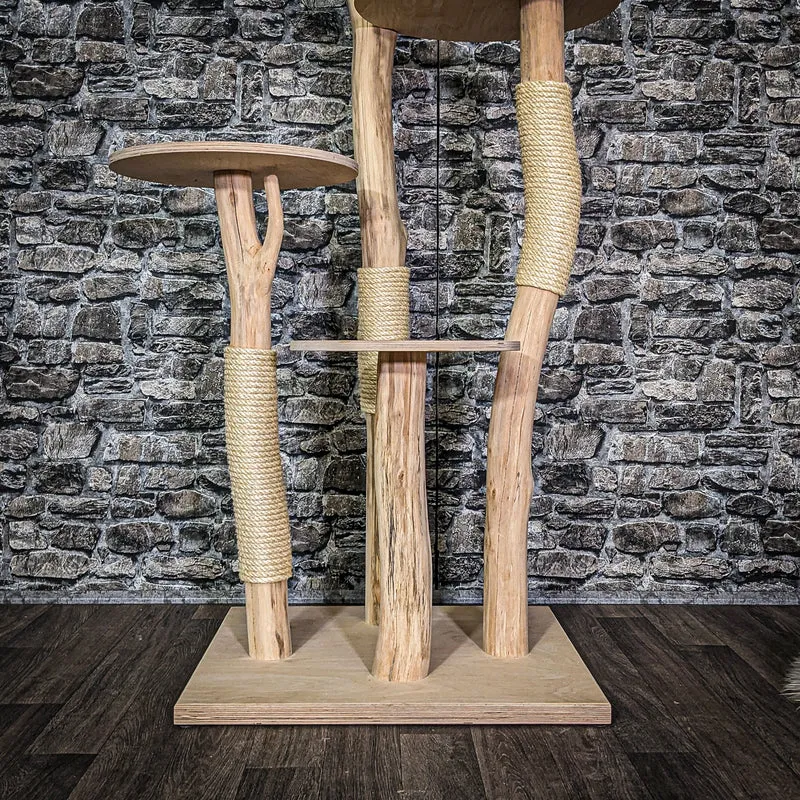 Naturkratzbaum 3799 Kratzbaum Natur Holz Design 145 cm hoch Katzenbaum