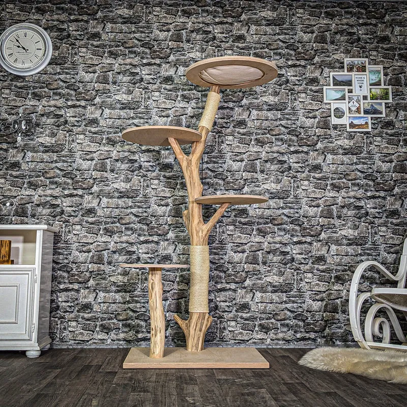 Naturkratzbaum 3794 Kratzbaum Natur Holz Design 175 cm hoch Katzenbaum