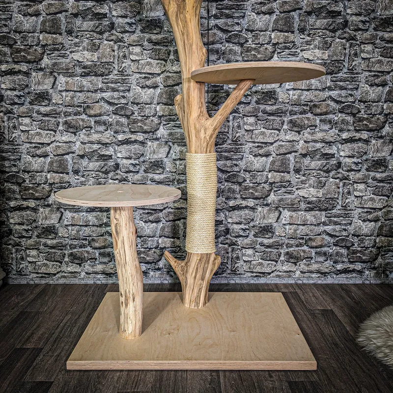 Naturkratzbaum 3794 Kratzbaum Natur Holz Design 175 cm hoch Katzenbaum