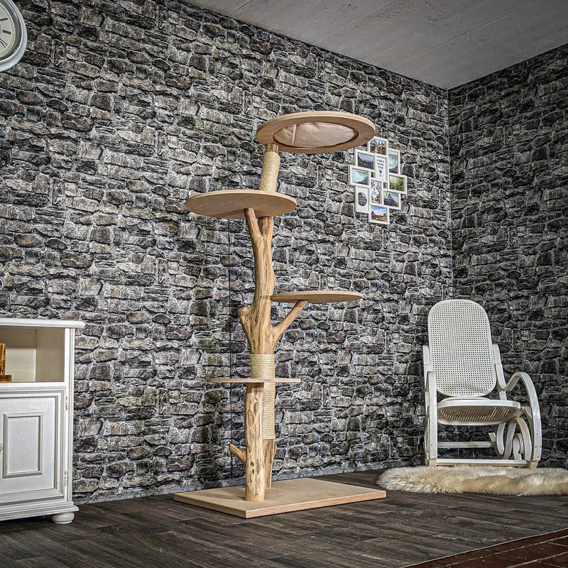 Naturkratzbaum 3794 Kratzbaum Natur Holz Design 175 cm hoch Katzenbaum