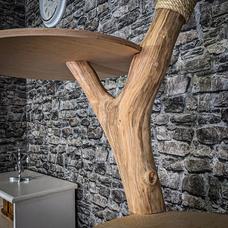Naturkratzbaum 3794 Kratzbaum Natur Holz Design 175 cm hoch Katzenbaum