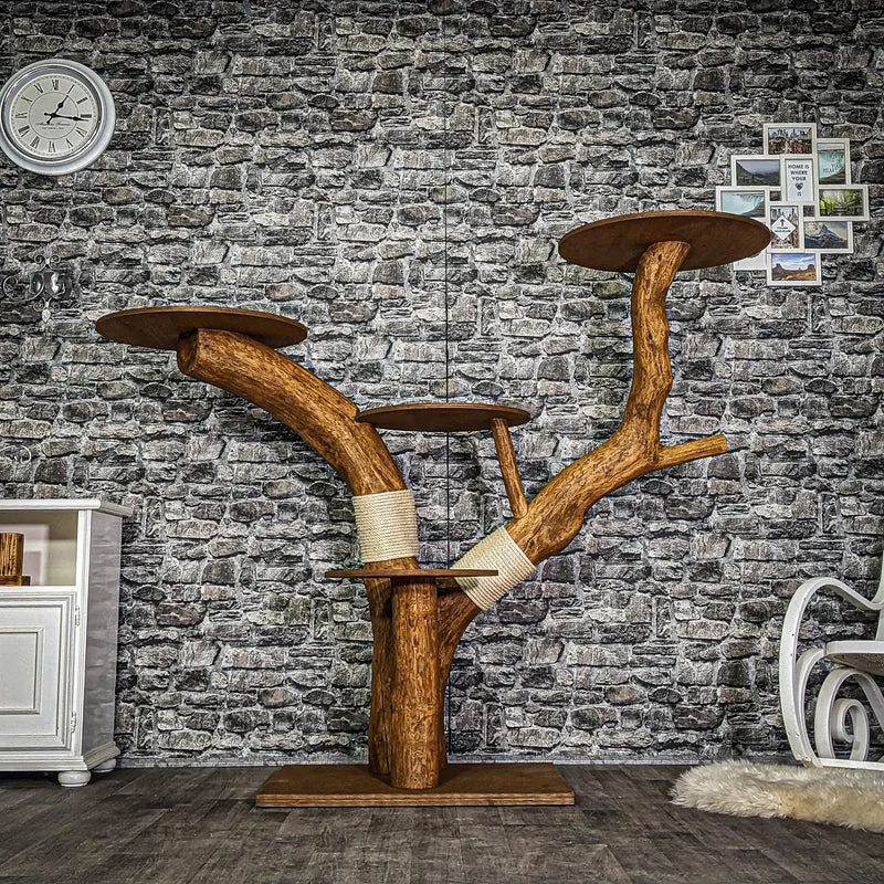 Outdoor Naturkratzbaum 3793 Kratzbaum Natur Holz Design 148 cm hoch Katzenbaum