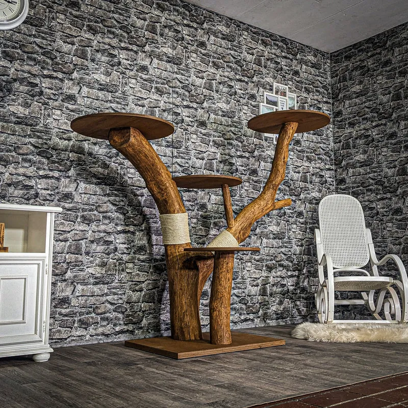 Outdoor Naturkratzbaum 3793 Kratzbaum Natur Holz Design 148 cm hoch Katzenbaum