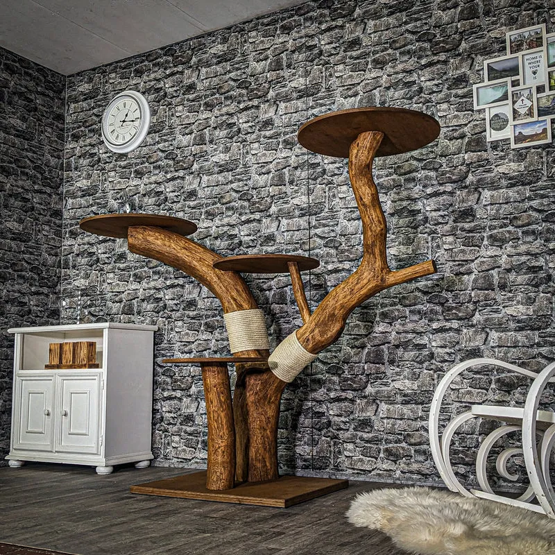 Outdoor Naturkratzbaum 3793 Kratzbaum Natur Holz Design 148 cm hoch Katzenbaum