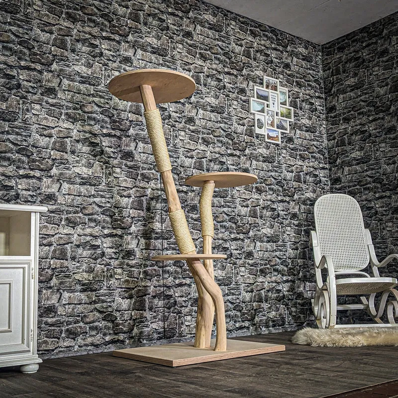 Naturkratzbaum 3792 Kratzbaum Natur Holz Design 153 cm hoch Katzenbaum