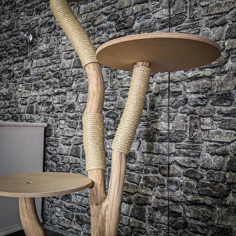 Naturkratzbaum 3792 Kratzbaum Natur Holz Design 153 cm hoch Katzenbaum
