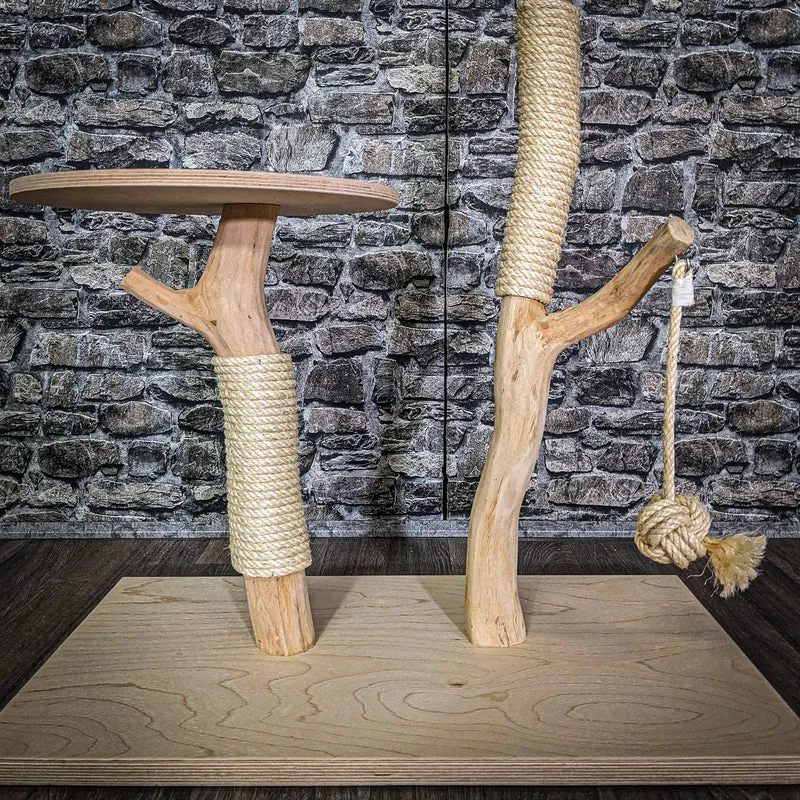 Naturkratzbaum 3789 Kratzbaum Natur Holz Design 83 cm hoch Katzenbaum