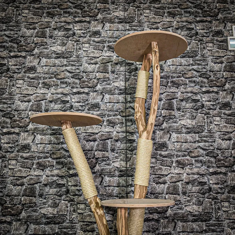 Naturkratzbaum 3787 Kratzbaum Natur Holz Design 155 cm hoch Katzenbaum