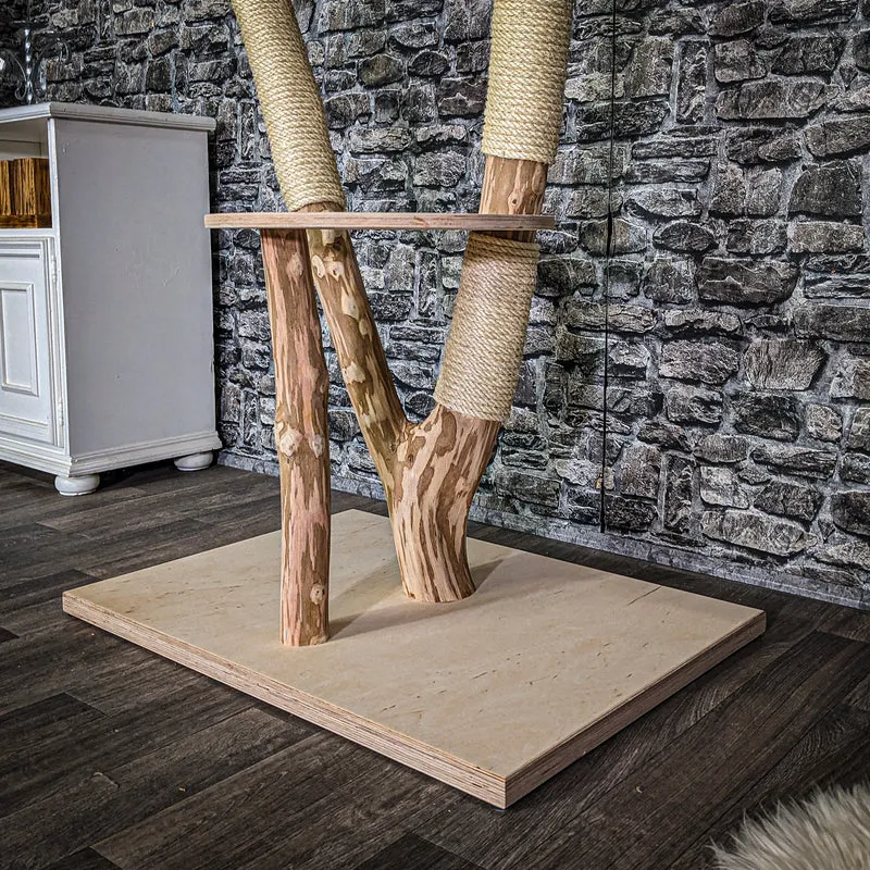 Naturkratzbaum 3787 Kratzbaum Natur Holz Design 155 cm hoch Katzenbaum