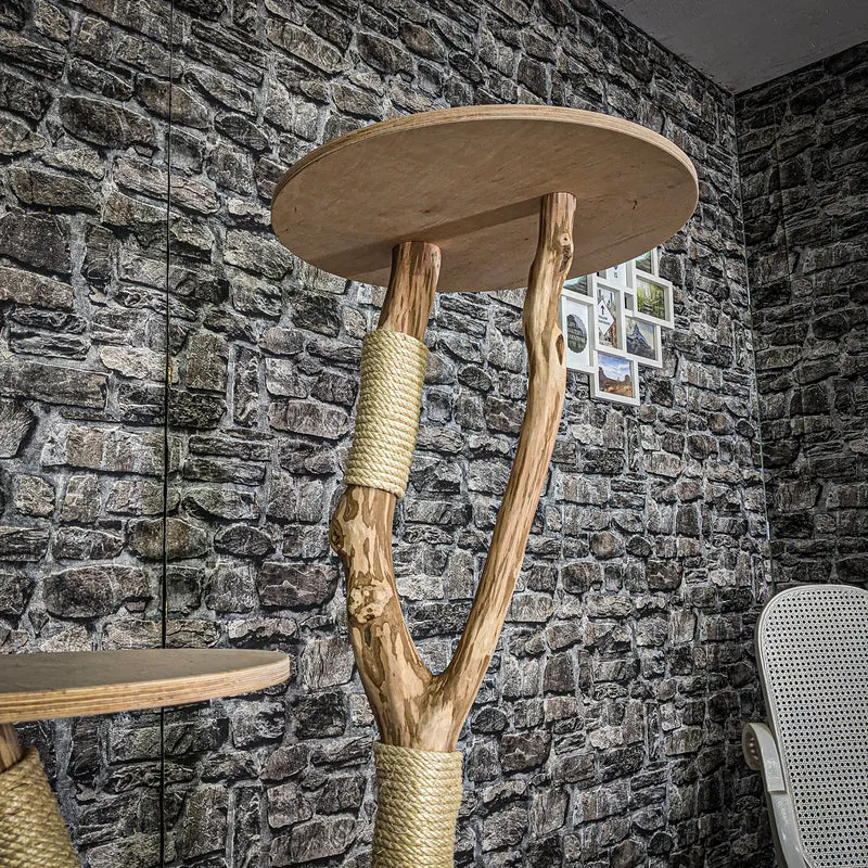 Naturkratzbaum 3787 Kratzbaum Natur Holz Design 155 cm hoch Katzenbaum