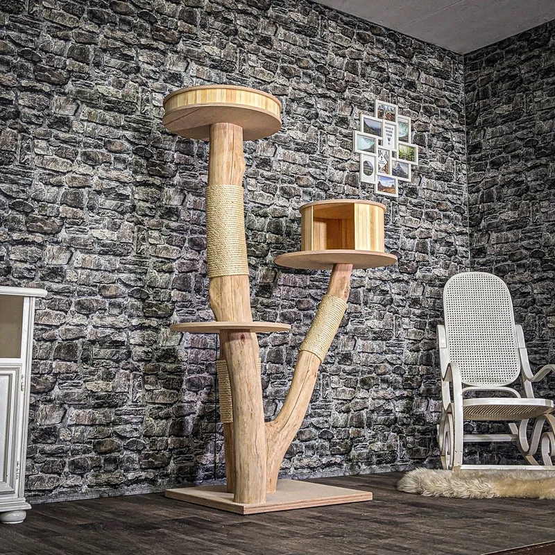 Naturkratzbaum 3786 Kratzbaum Natur Holz Design 160 cm hoch Katzenbaum