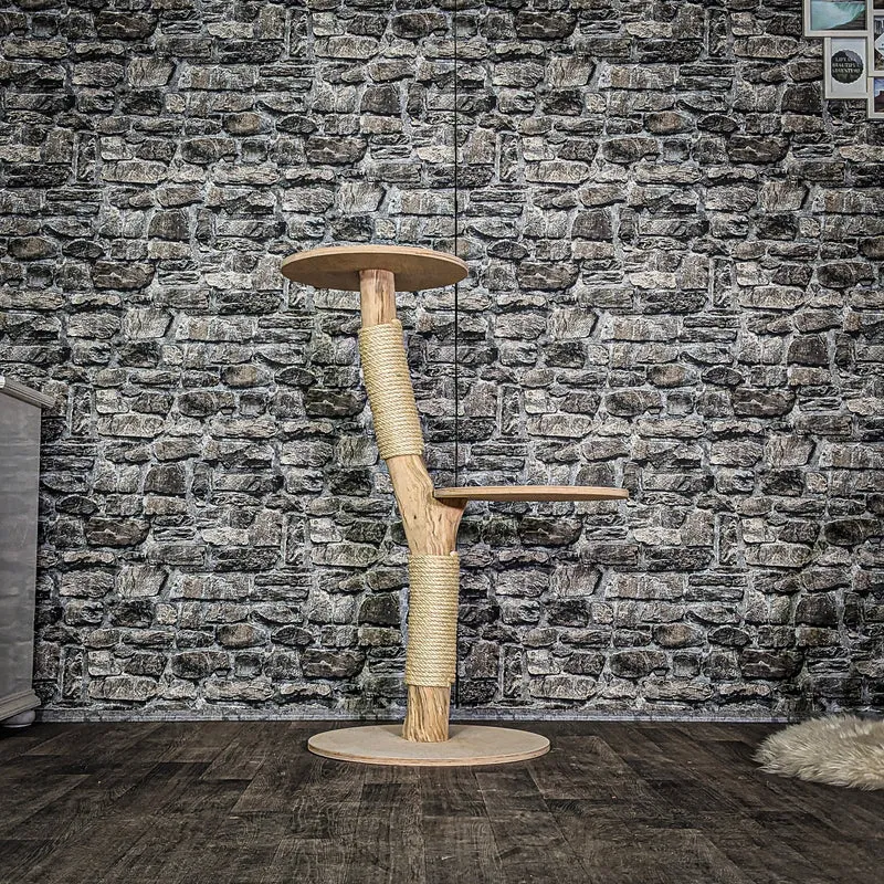 Naturkratzbaum 3783 Kratzbaum Natur Holz Design 102 cm hoch Katzenbaum