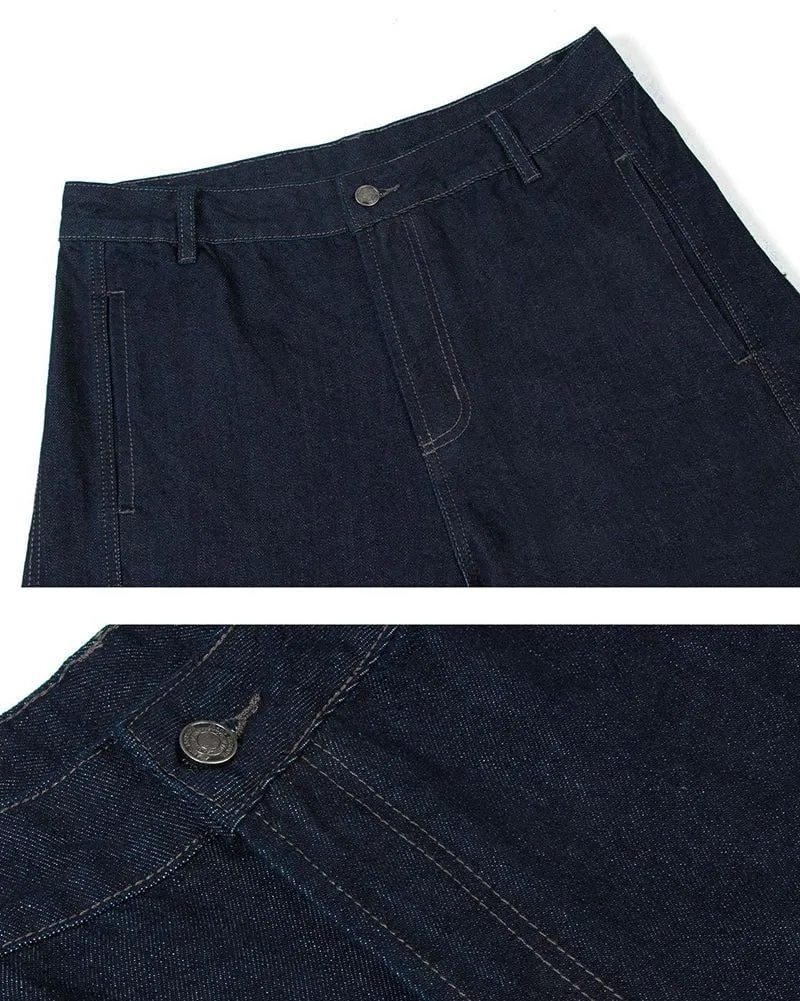 Dark Blade Pants - Wide-Leg Curved Denim