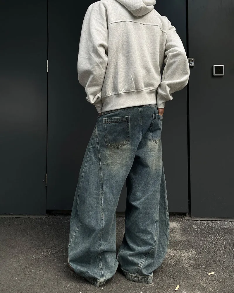Blade Pants - Distressed Wide-Legged Denim