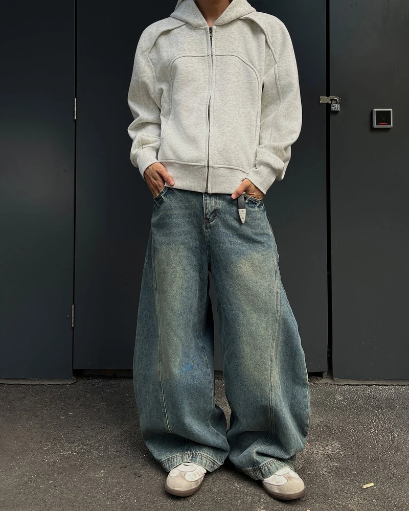 Blade Pants - Distressed Wide-Legged Denim