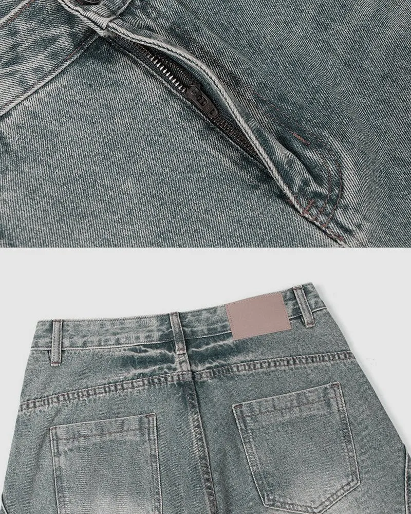 Blade Pants - Distressed Wide-Legged Denim