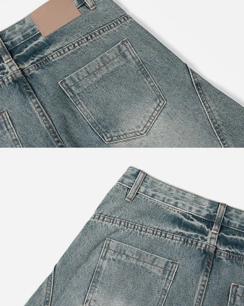 Blade Pants - Distressed Wide-Legged Denim