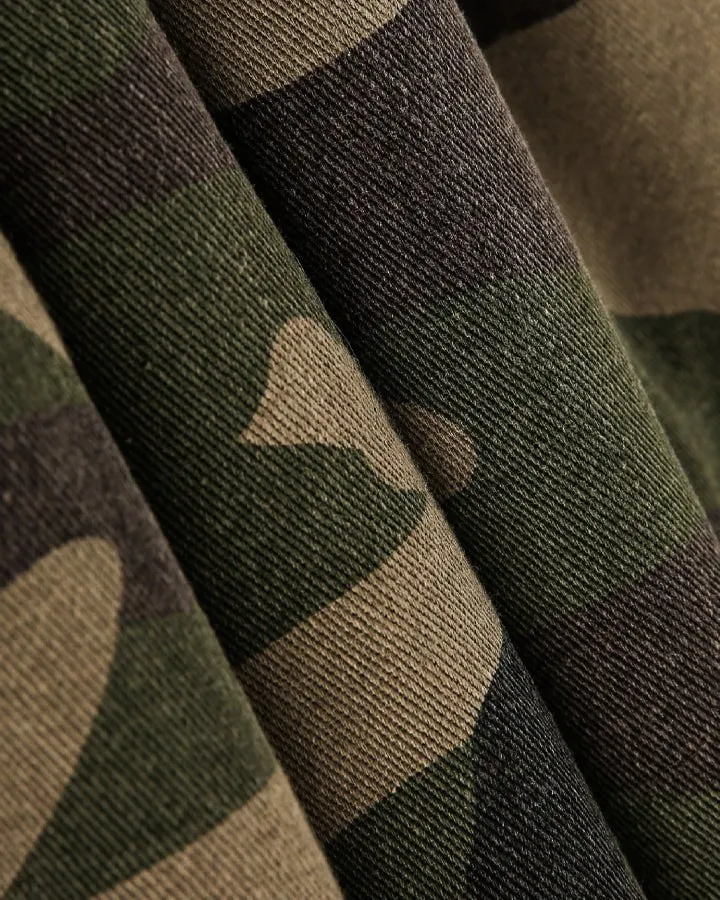 Camouflage Faux Fur Lined Hooded Jacket