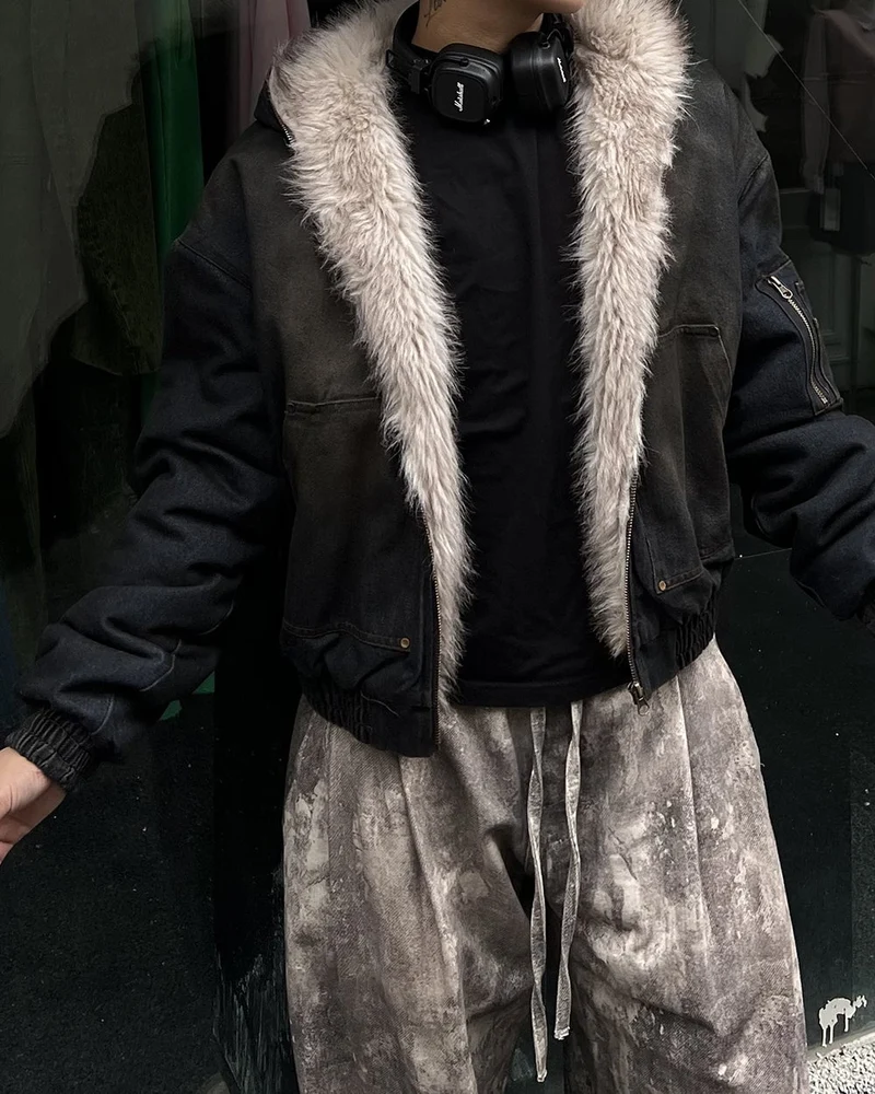 Vintage Distressed Hooded Jacket