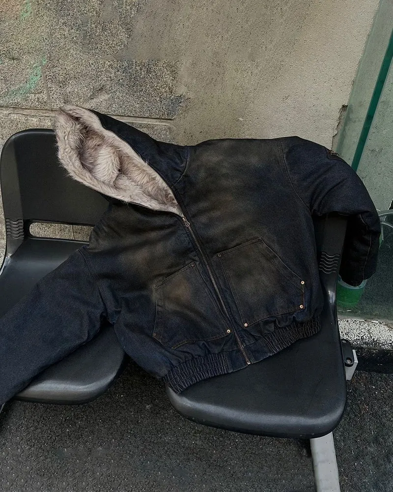 Vintage Distressed Hooded Jacket