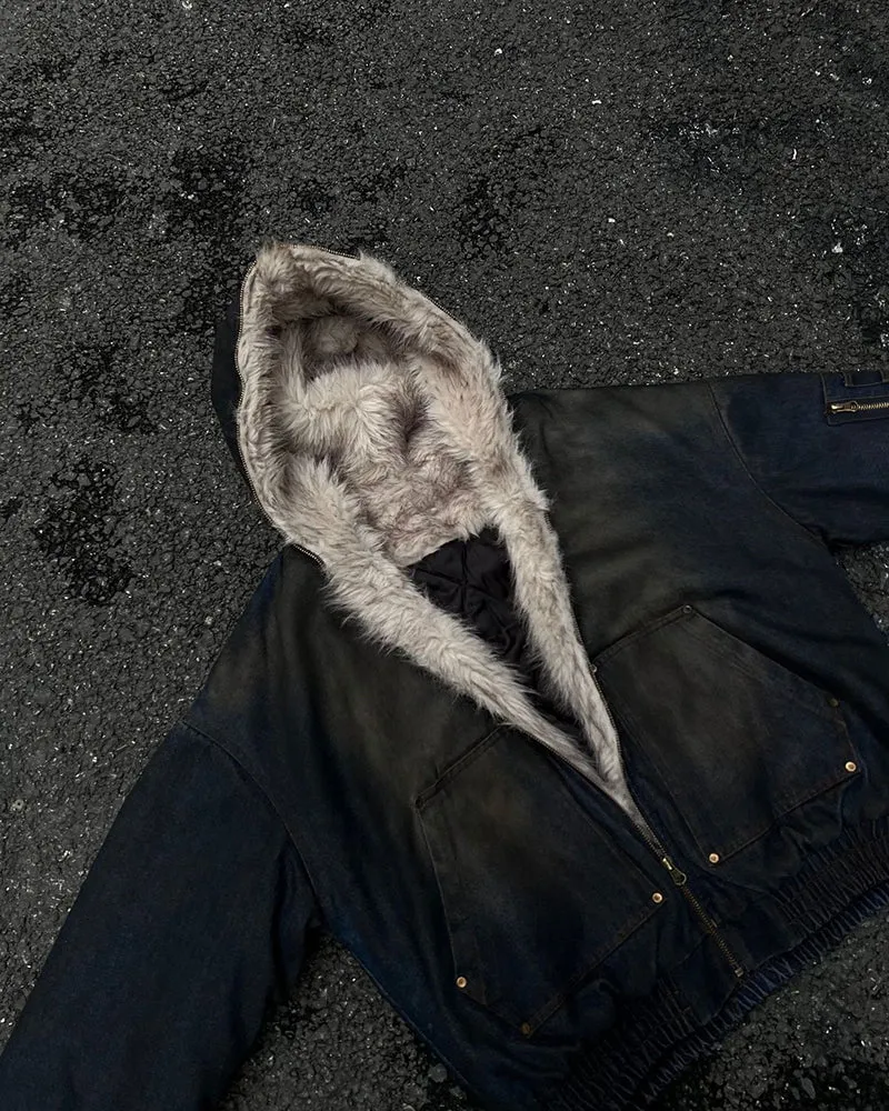 Vintage Distressed Hooded Jacket