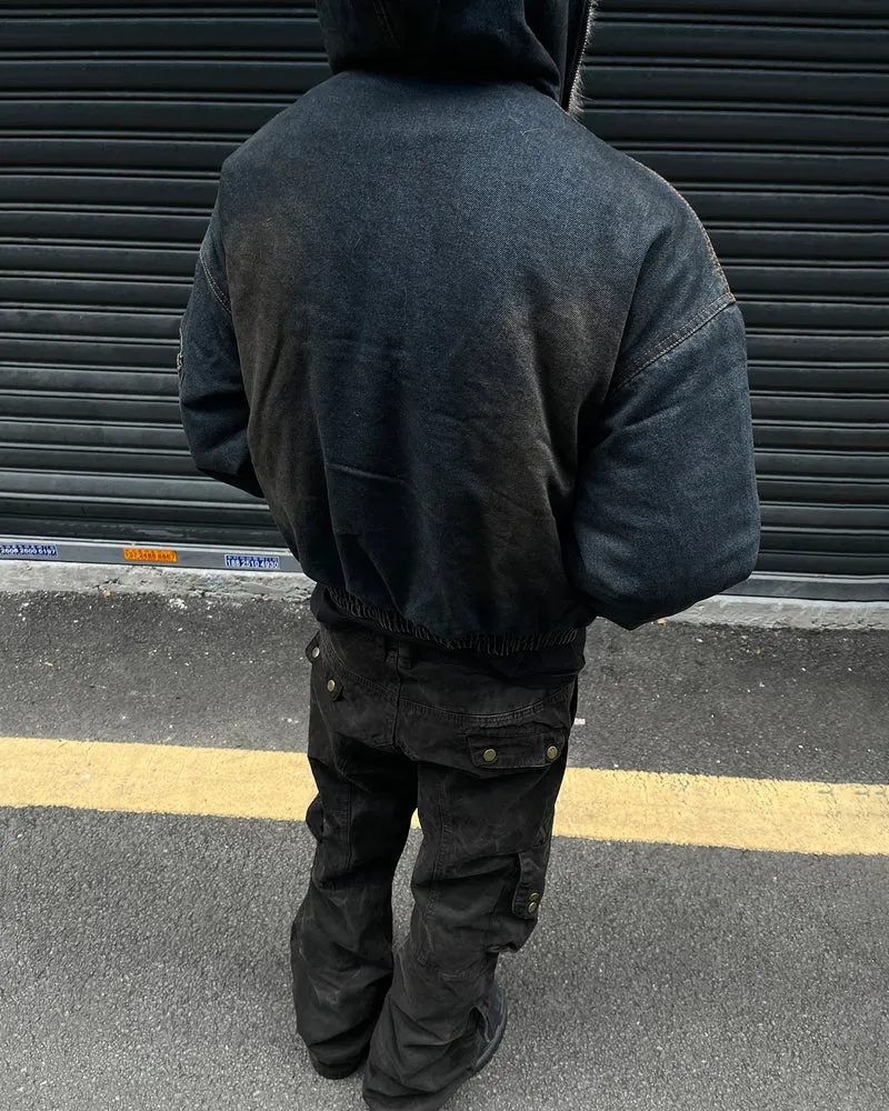 Vintage Distressed Hooded Jacket