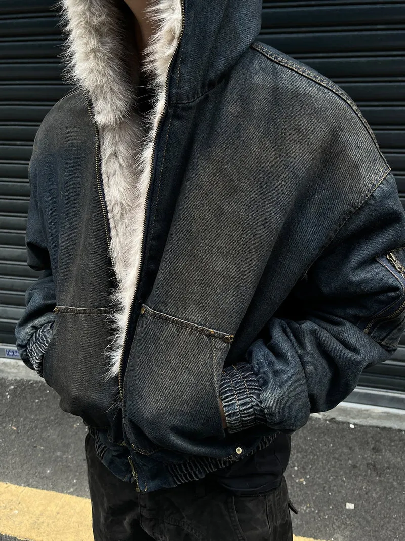 Vintage Distressed Hooded Jacket
