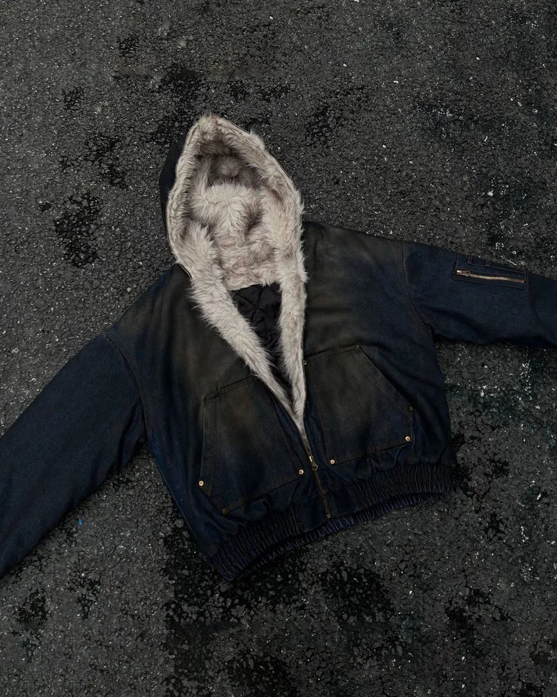 Vintage Distressed Hooded Jacket