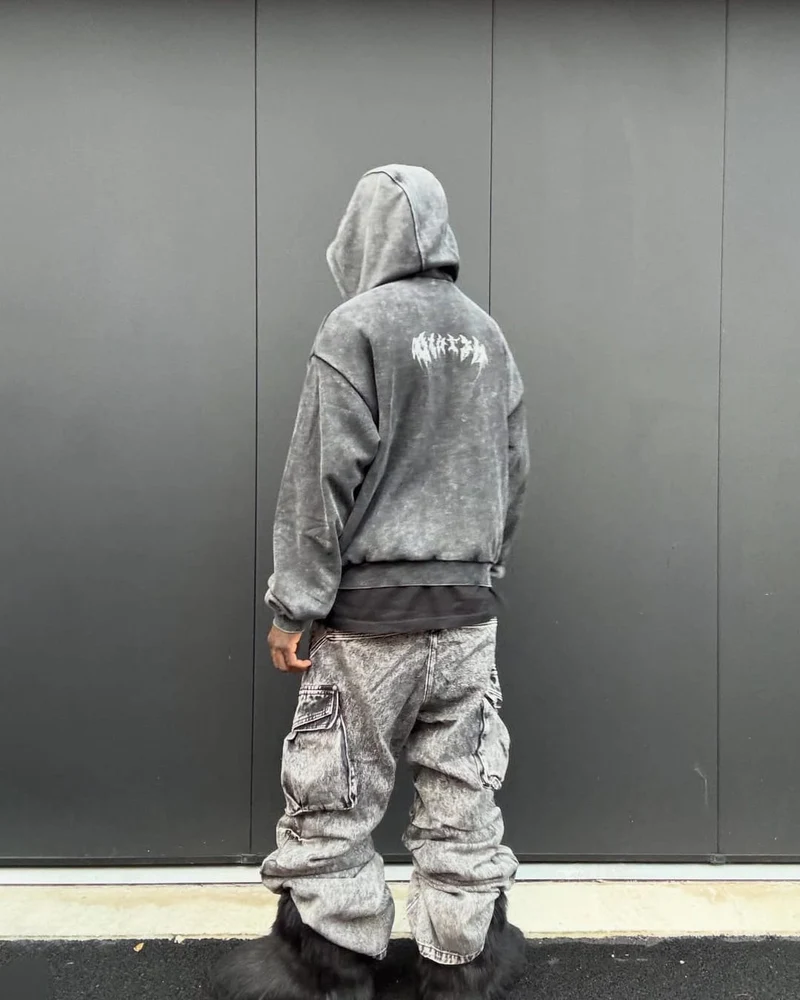 KIIKIO Stonewashed Balaclava Integrated Hoodie
