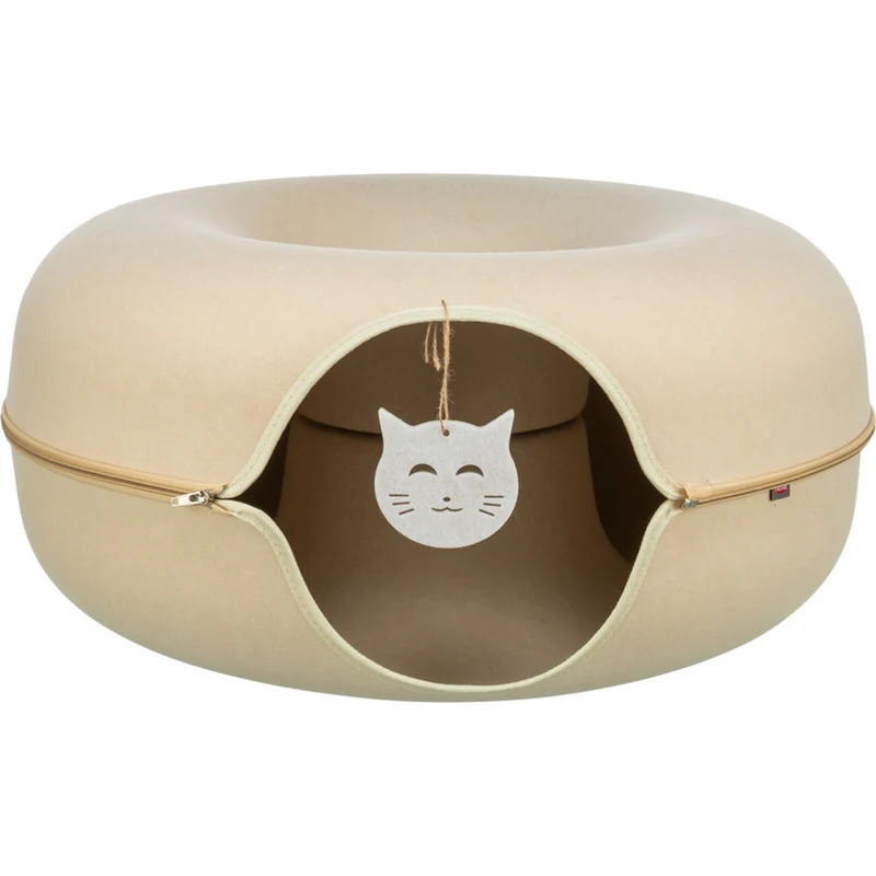 TRIXIE Spieldonut für Katzen - Kuscheliges Spielzeug & Rückzugsort