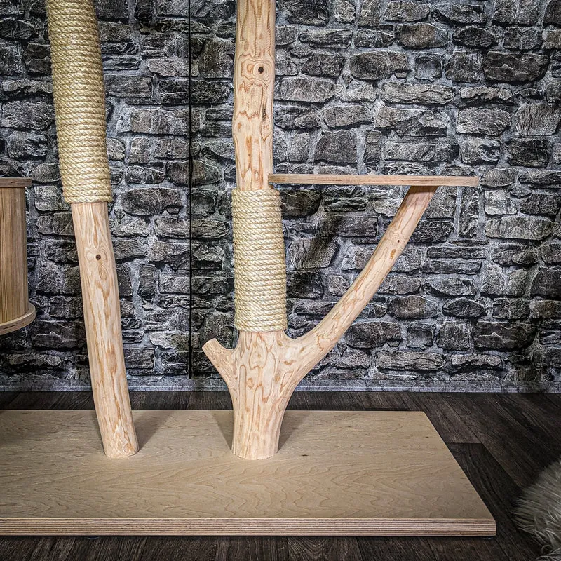 Naturkratzbaum 3779 Kratzbaum Natur Holz Design 123 cm hoch Katzenbaum