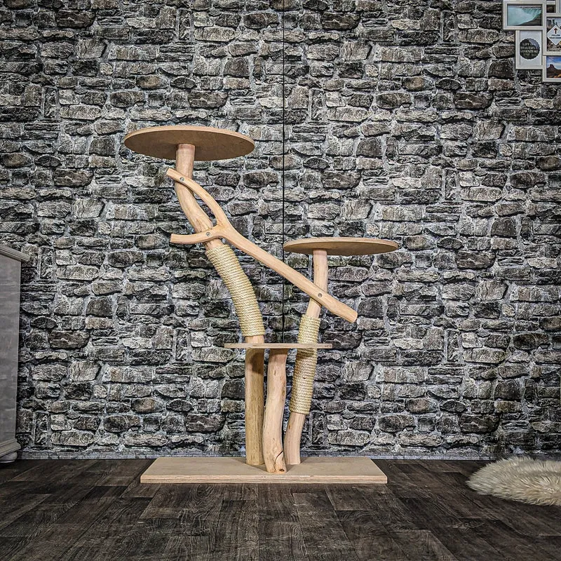 Naturkratzbaum 3775 Kratzbaum Natur Holz Design 114 cm hoch Katzenbaum