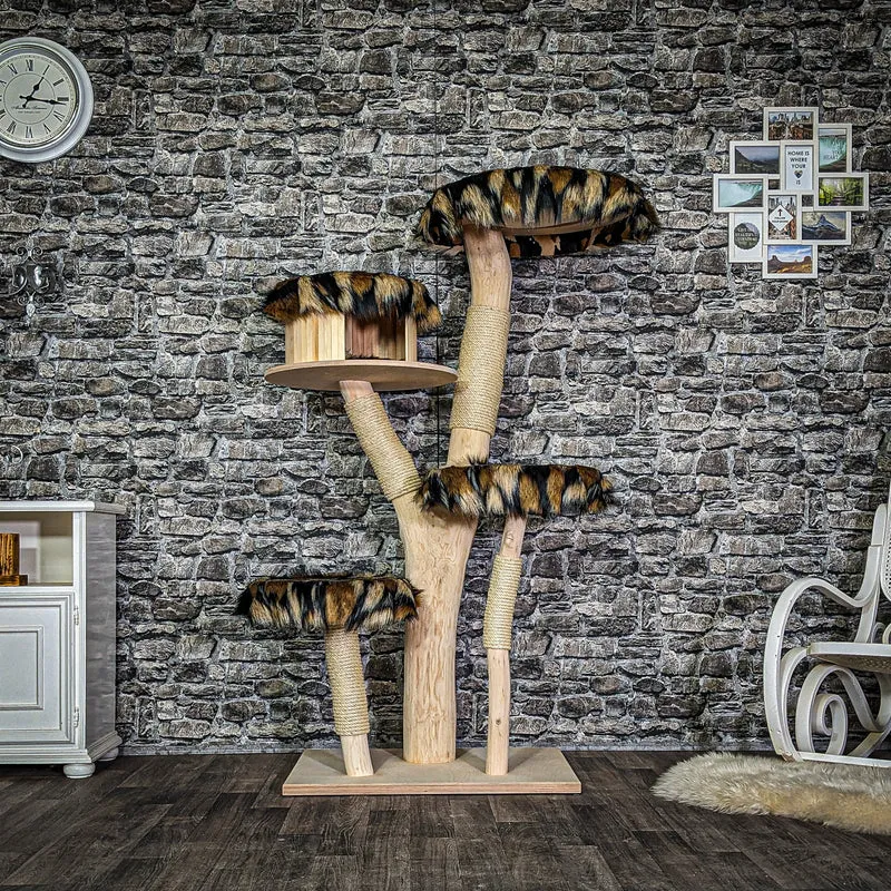 Naturkratzbaum 3774 Kratzbaum Natur Holz Design 163 cm hoch Katzenbaum