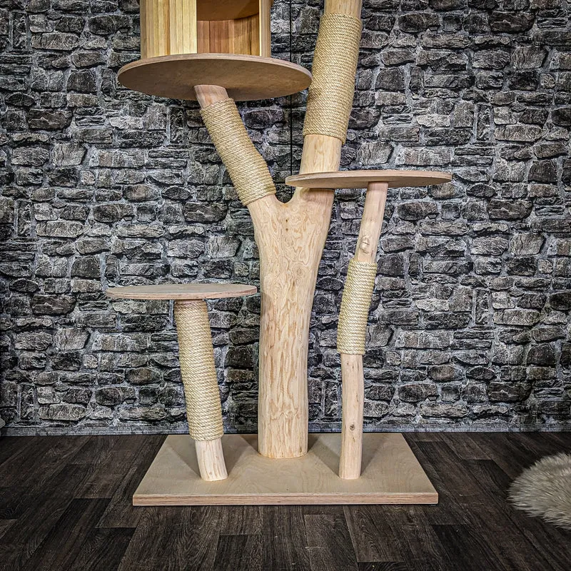 Naturkratzbaum 3774 Kratzbaum Natur Holz Design 163 cm hoch Katzenbaum