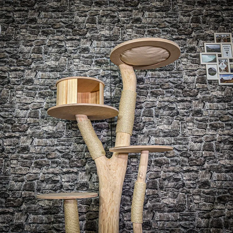 Naturkratzbaum 3774 Kratzbaum Natur Holz Design 163 cm hoch Katzenbaum