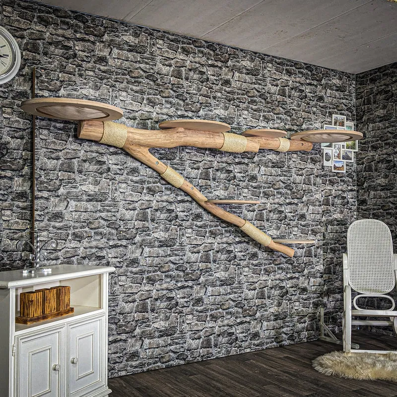 Wandkratzbaum 3772 Naturkratzbaum 270 cm lang Kratzbaum Natur Holz Design