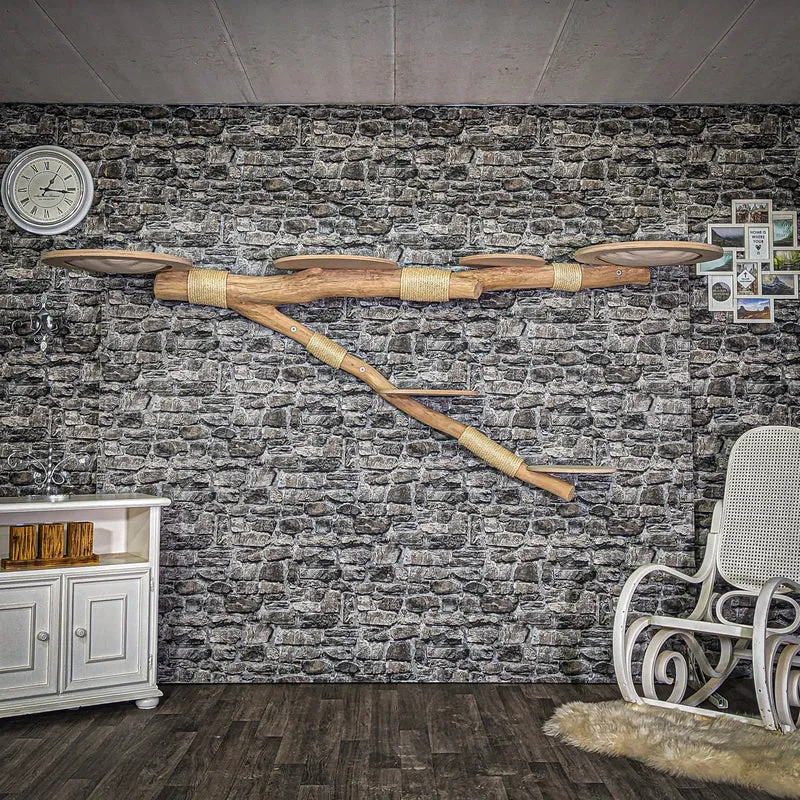 Wandkratzbaum 3772 Naturkratzbaum 270 cm lang Kratzbaum Natur Holz Design