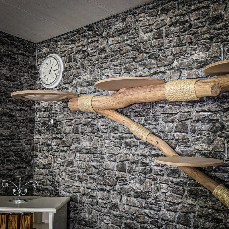 Wandkratzbaum 3772 Naturkratzbaum 270 cm lang Kratzbaum Natur Holz Design