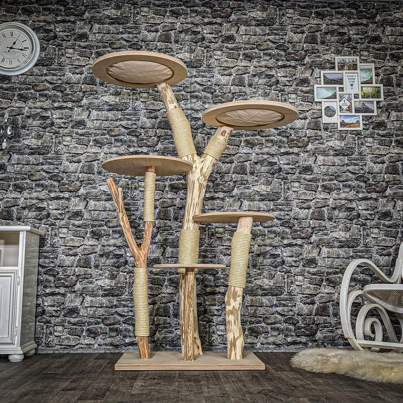 Naturkratzbaum 3767 Kratzbaum Natur Holz Design 172 cm hoch Katzenbaum