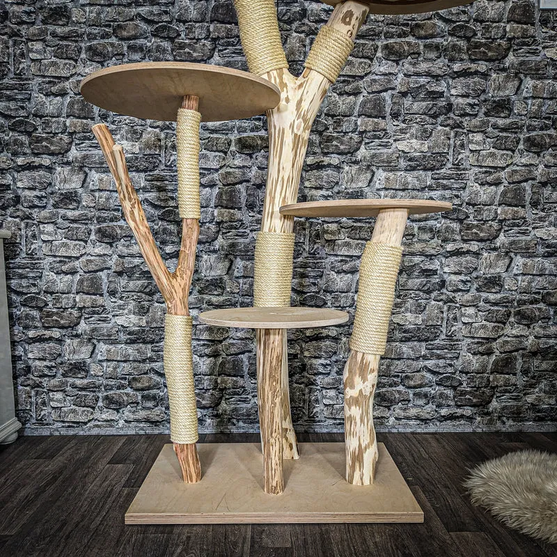 Naturkratzbaum 3767 Kratzbaum Natur Holz Design 172 cm hoch Katzenbaum