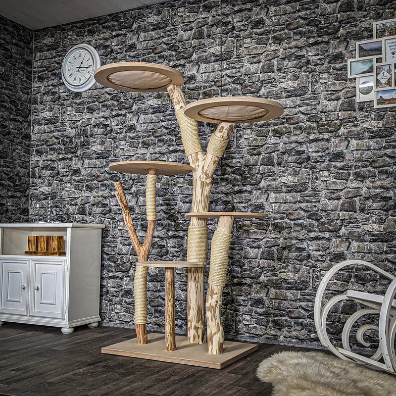 Naturkratzbaum 3767 Kratzbaum Natur Holz Design 172 cm hoch Katzenbaum