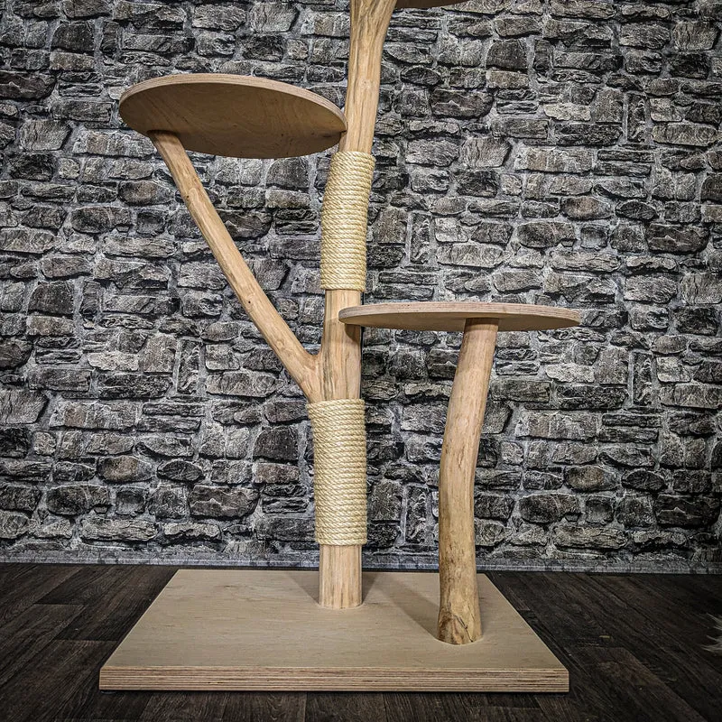 Naturkratzbaum 3764 Kratzbaum Natur Holz Design 123 cm hoch Katzenbaum