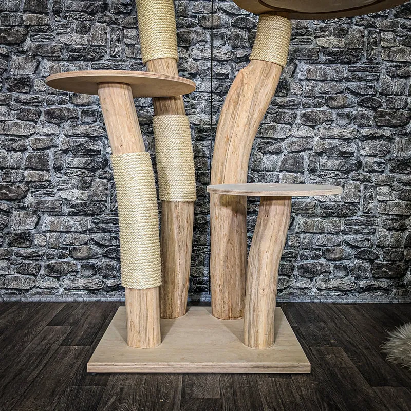Naturkratzbaum 3761 Kratzbaum Natur Holz Design 140 cm hoch Katzenbaum