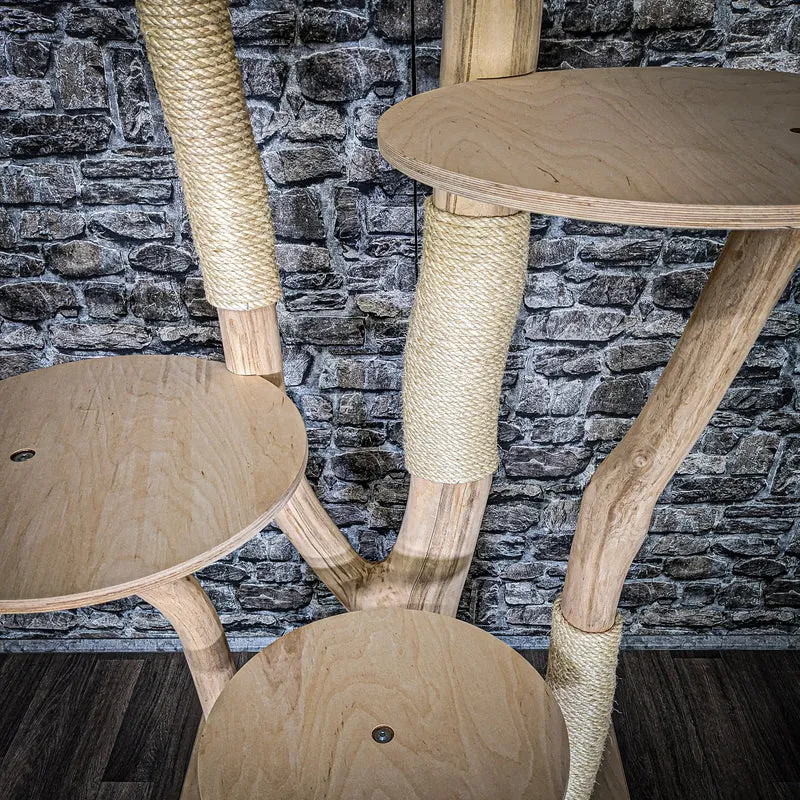 Naturkratzbaum 3760 Kratzbaum Natur Holz Design 205 cm hoch Katzenbaum