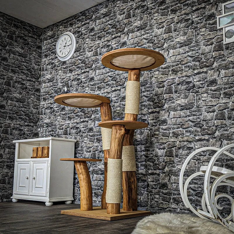 Naturkratzbaum 3759 Kratzbaum Natur Holz Design 140 cm hoch Katzenbaum