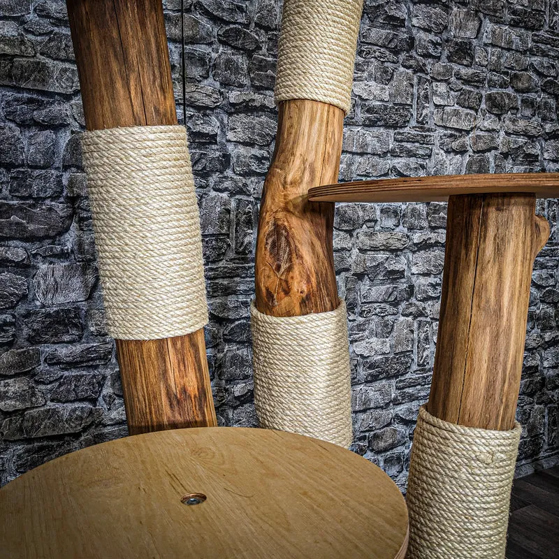 Naturkratzbaum 3759 Kratzbaum Natur Holz Design 140 cm hoch Katzenbaum