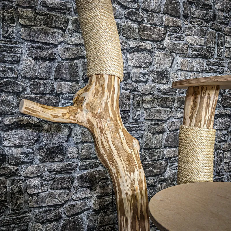 Naturkratzbaum 3757 Kratzbaum Natur Holz Design 115 cm hoch Katzenbaum