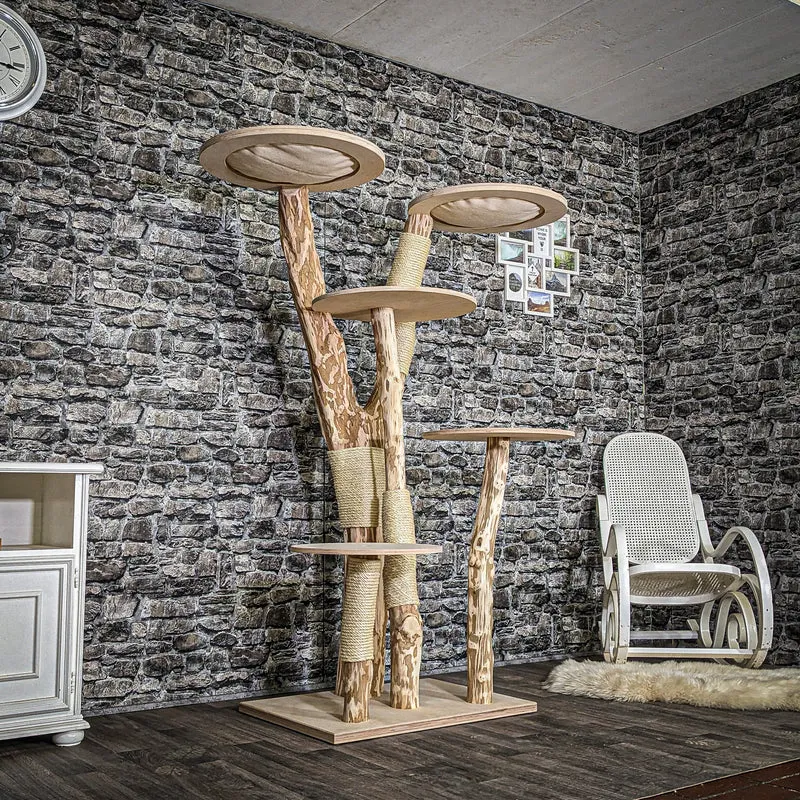 Naturkratzbaum 3752 Kratzbaum Natur Holz Design 175 cm hoch Katzenbaum
