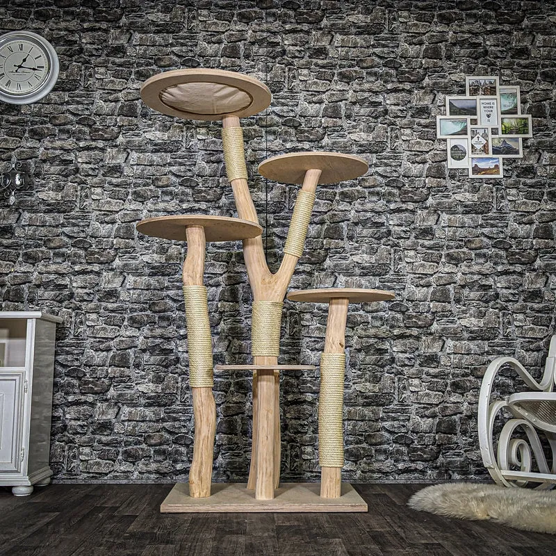 Naturkratzbaum 3746 Kratzbaum Natur Holz Design 175 cm hoch Katzenbaum